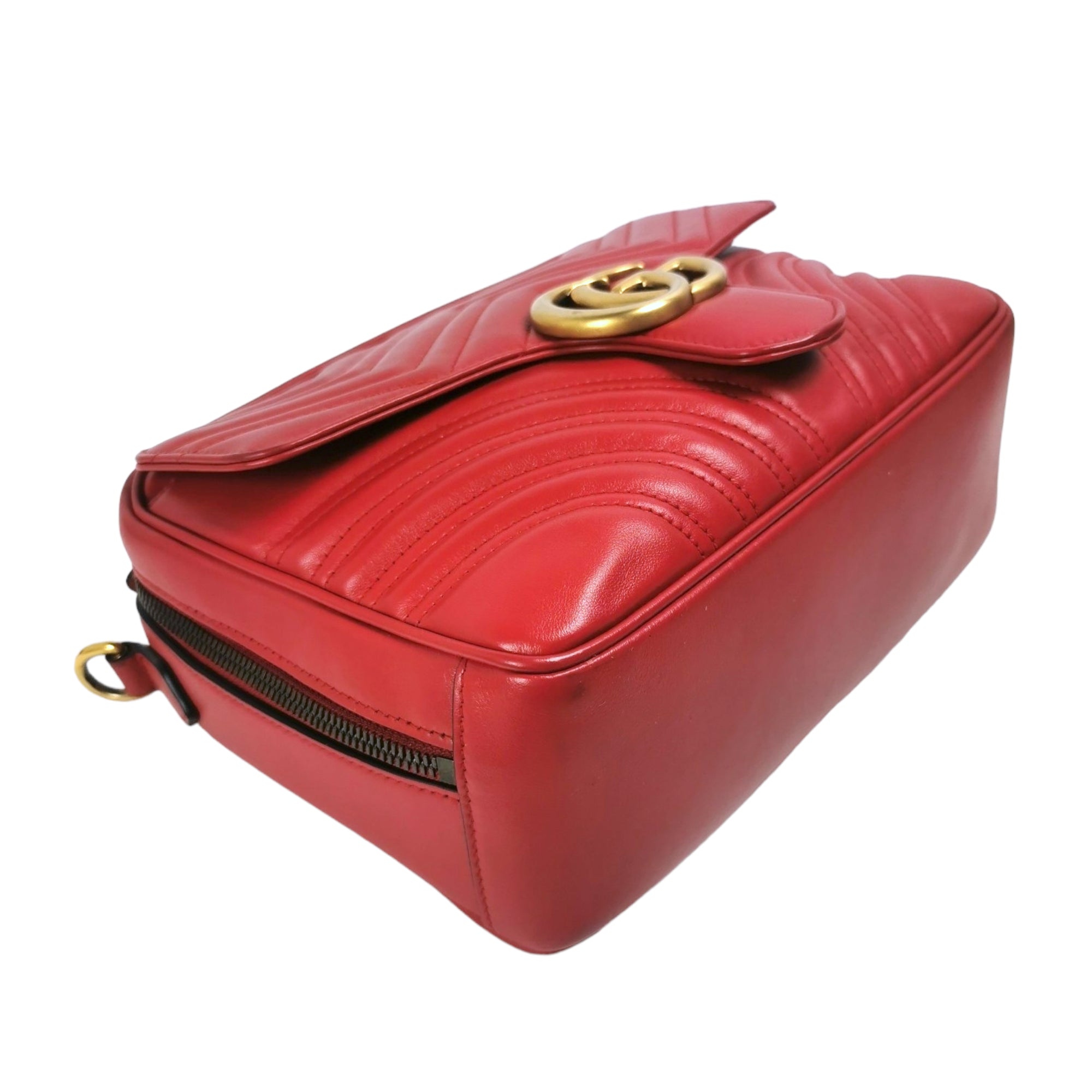 Gucci Red Gg Marmot Matelasse Leather Medium Shoulder Bag In Rosso |  ModeSens | Bags, Leather, Shoulder bag